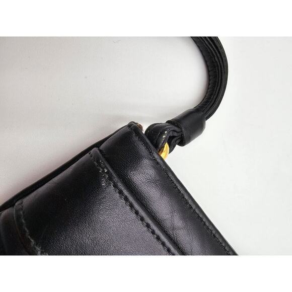 Vtg Ruth E Saltz Black Black and Gold Jaguar Leather Clutch with Hand Strap - Picture 11 of 13